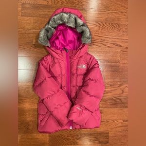 The North Face pink down coat